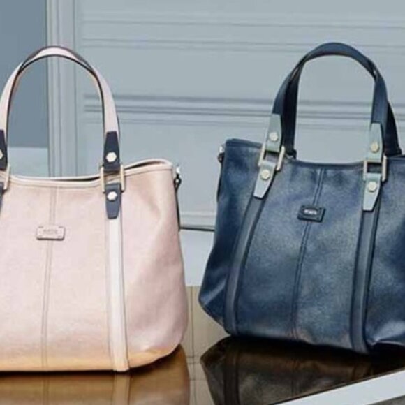 Tod's Handbags - Tod's G-Line Blue-Grey Coated Canvas & Leather 2-Way Tote Bag